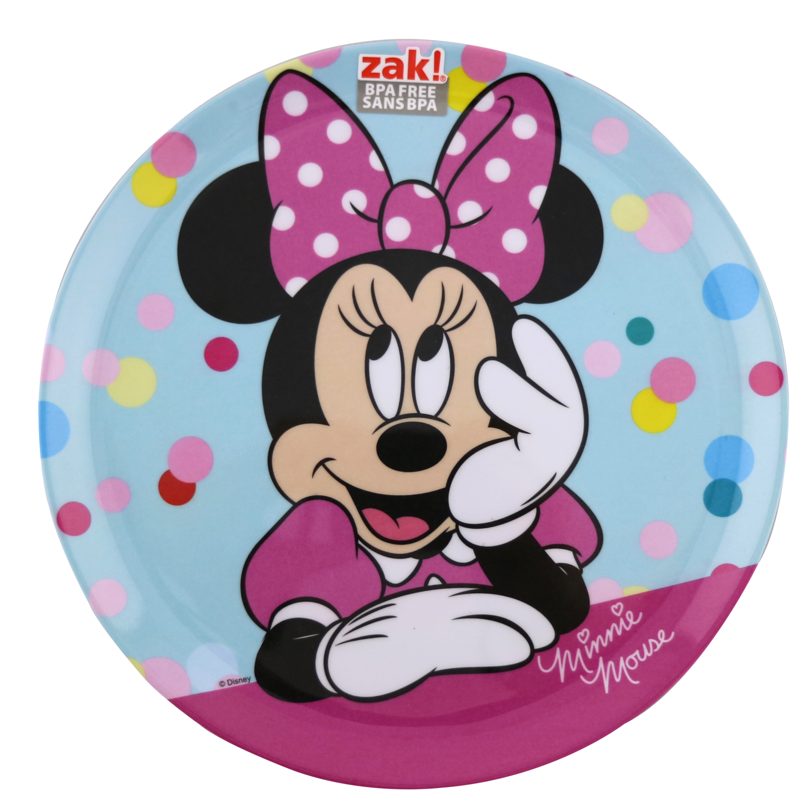 Creative Tops Disney Minnie Mouse Sectioned Divided Kids Melamine Plate Tray vgc 