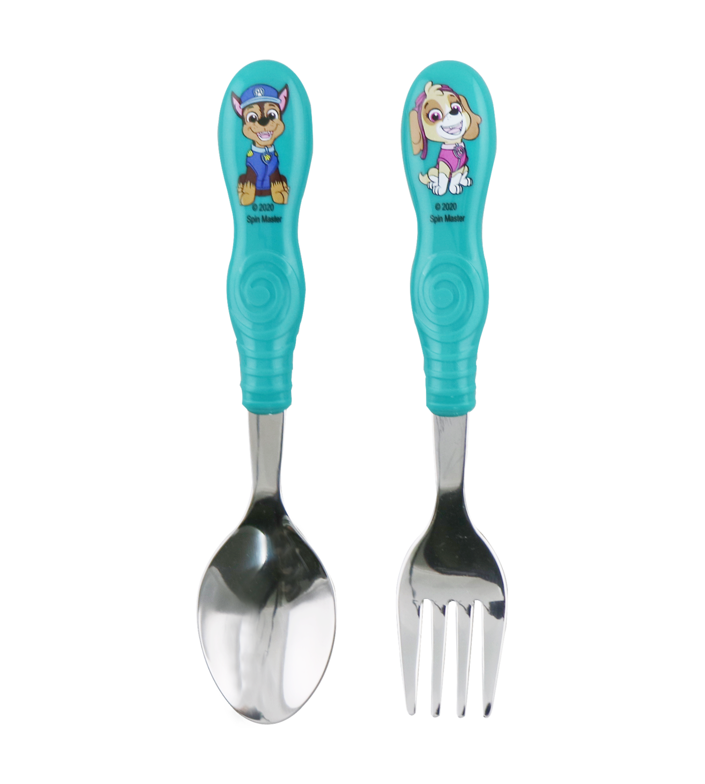 Brand New paw patrol 2pc Mealtime Plastic Cutlery Set Fork and Spoon 
