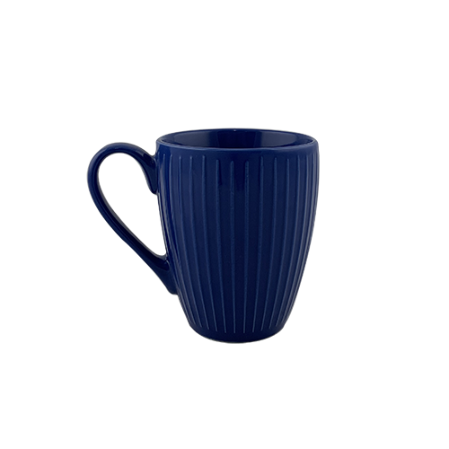 Embossed Ceramic Mug - Navy Stripe