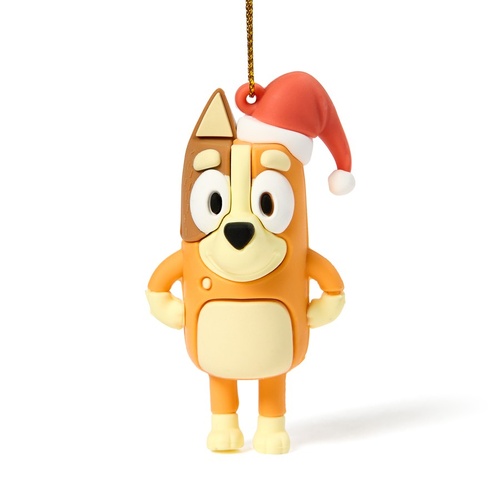Bluey Silicone Christmas Tree Ornament - Chilli Santa Hat