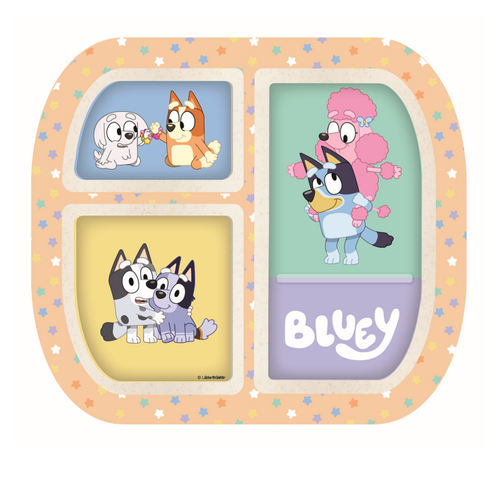 Bluey Bamboo/Melamine Divider Plate