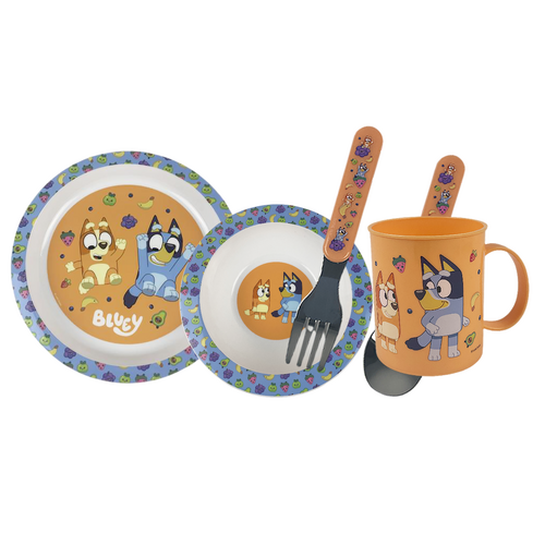 Bluey PP Plate, PP Bowl, Micro Mug & Stainless Steel Cutlery Set