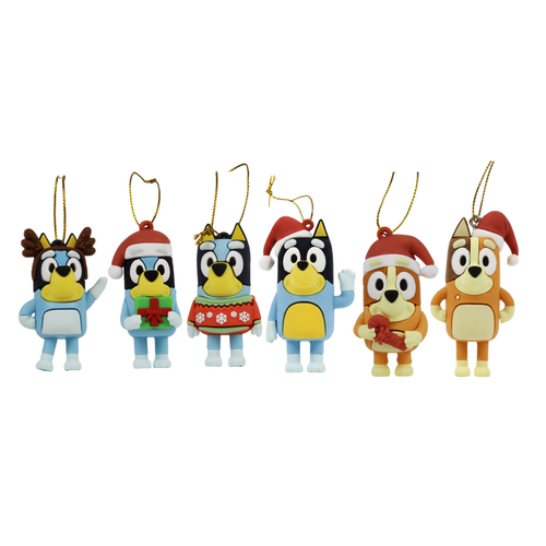 Bluey Silicone Christmas Tree Ornament 6 pack