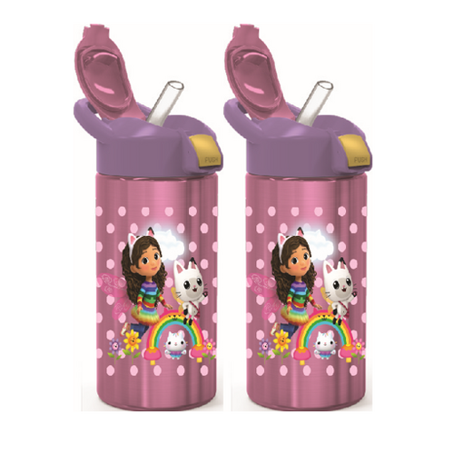 Gabby's Dollhouse 577ml Vector Stainless Steel Bottle - 2 Pack