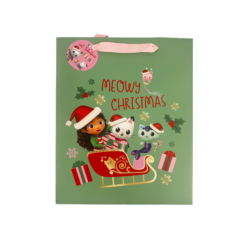 Christmas Gabby's Dollhouse Large Gift Bag - Green