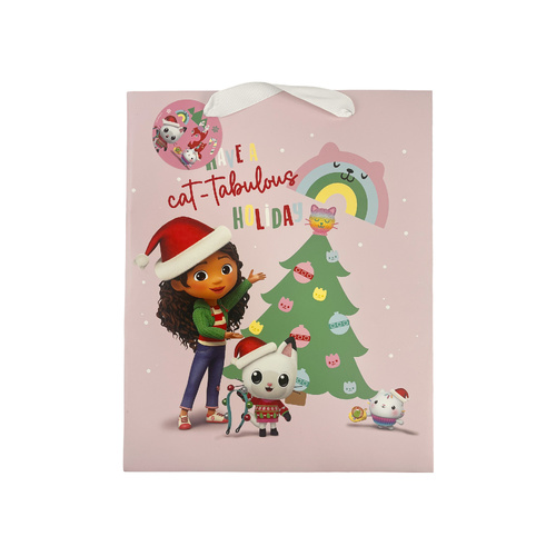 Christmas Gabby's Dollhouse Large Gift Bag - Pink