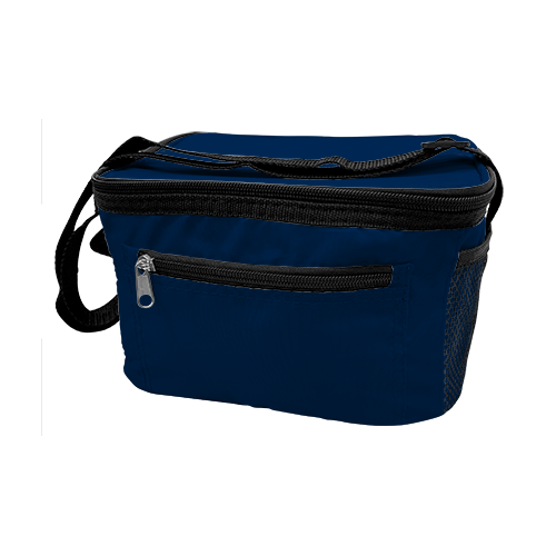 Double Compartment Insulated Lunch Bag with Shoulder Handle - Navy