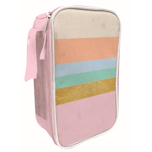 Pale Pink Stripe Insulated Cold Box