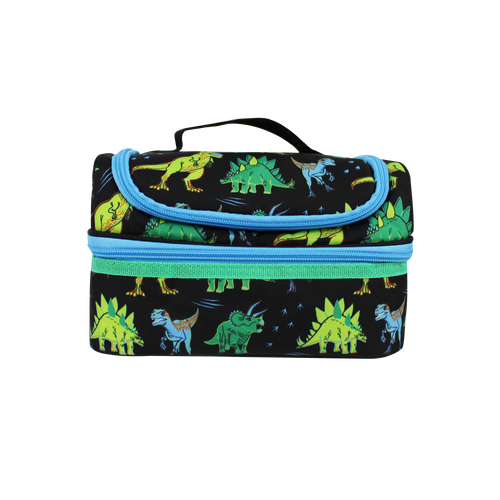 Double Decker Lunch Box – Black (Dinosaur)