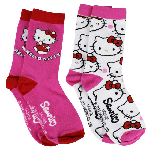 Hello Kitty 2pk Crew Socks