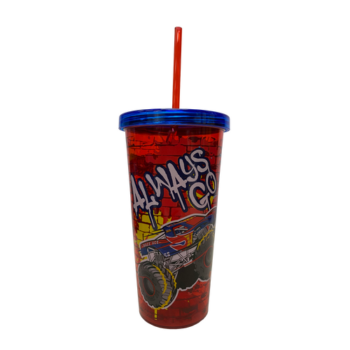 Hot Wheels 700ml SW Curly Straw Tumbler