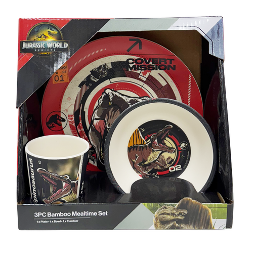 Jurassic World 3pce Bamboo Mealtime Set
