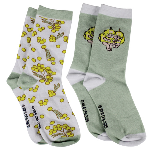 May Gibbs 2pk Crew Socks 