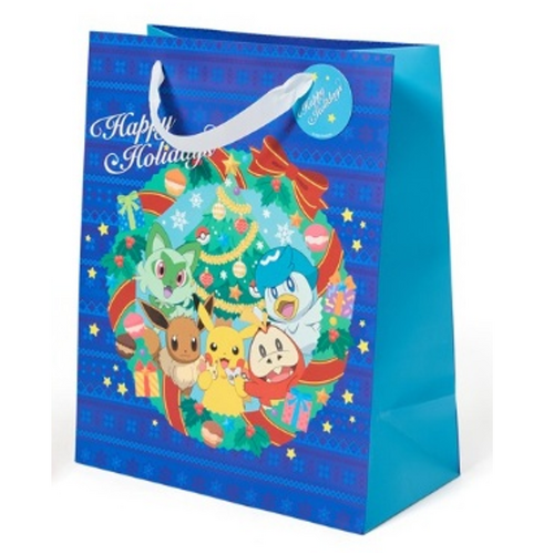 Christmas Pokemon Large Gift Bag - Blue