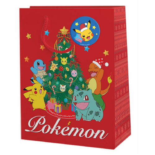 Christmas Pokemon Large Gift Bag - Red
