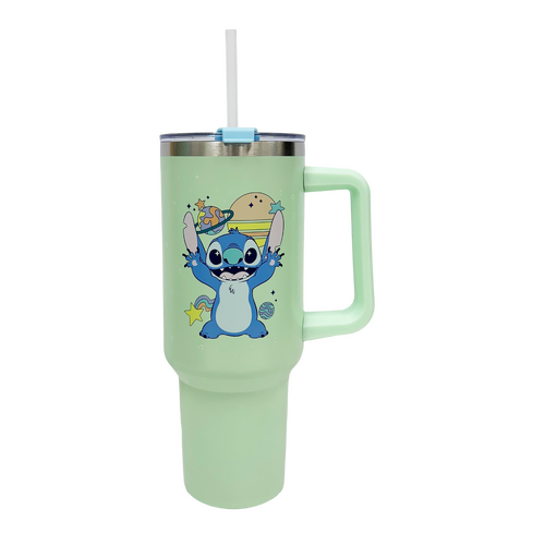 Stitch Stainless Steel Tumbler with Handle 1.1L - Green