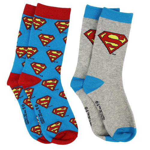 Superman 2pk Crew Socks